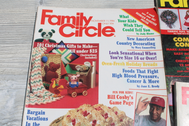 photo of lot 80s vintage Family Circle Christmas magazines baking, holiday recipes, tons of ads!  #3